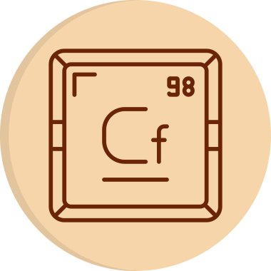 Periyodik tablo simgesinin Kaliforniya kimyasal elementi