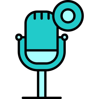 mikrofon simgesi, vektör illüstrasyonu basit tasarım