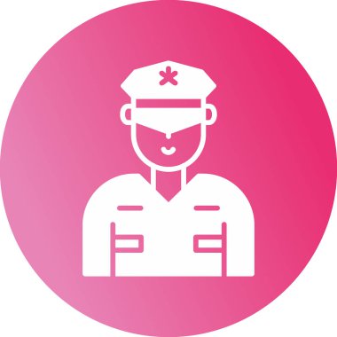 Güvenlik subayı simgesi, vektör illüstrasyonu basit tasarım