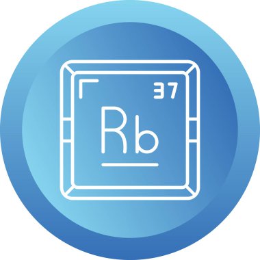 Rubidium modern simgesinin vektör illüstrasyonu                      