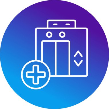 Hastane binası simgesi, vektör illüstrasyonu basit tasarım