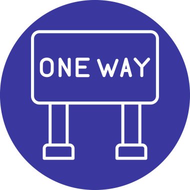 Tek Yol İşaret Ağı simgesi, vektör illüstrasyonu