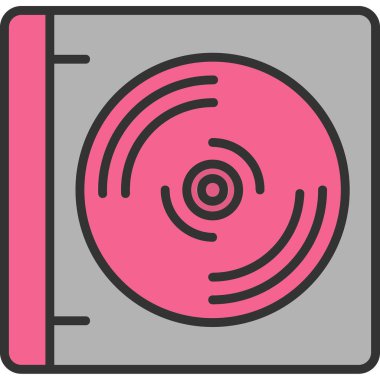 CD mi? Web simgesi basit illüstrasyon                