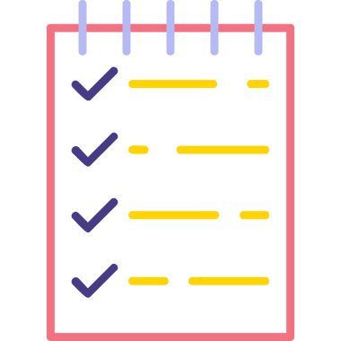 Kontrol listesi. Web simgesi basit illüstrasyon 