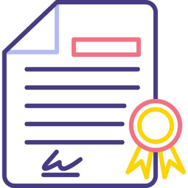 Diploma simgesi, vektör illüstrasyonu basit tasarım