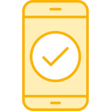 Tik işaretli telefon, vektör illüstrasyonu basit tasarım