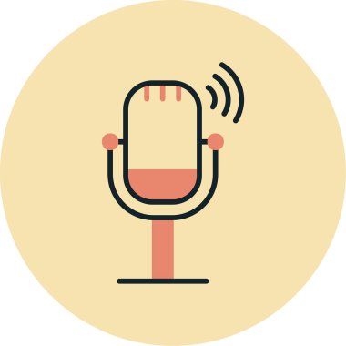 Canlı Podcast ikon vektör çizimi