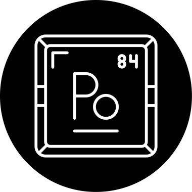 Polonyum modern simgesinin vektör çizimi                      