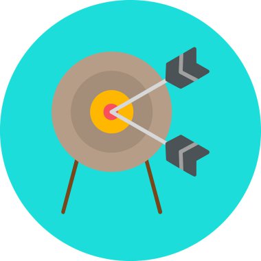 Oklu ağ simgesi olan hedef basit illüstrasyon