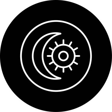 Karanlık mod. Web simgesi basit illüstrasyon