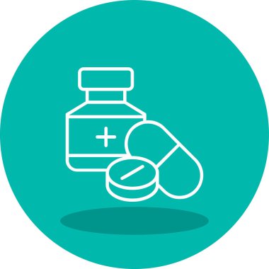 ilaç hapları simgesi, basit vektör illüstrasyonu 