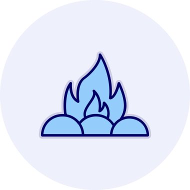 Kamp ateşi. Web simgesi, basit illüstrasyon 