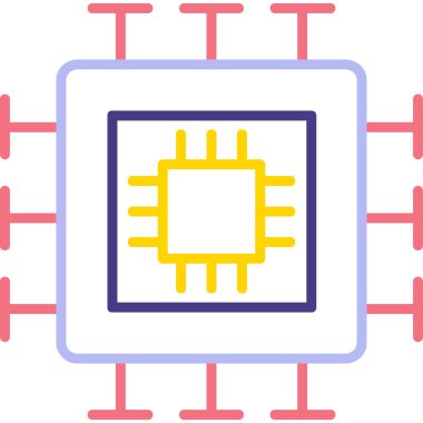 İşlemci. Web simgesi basit tasarım 