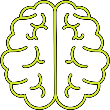 Beyin. Web simgesi basit illüstrasyon 