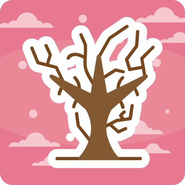 Kuru Ağaç ikonu, vektör illüstrasyonu