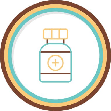 İlaç şişesi. Web simgesi basit illüstrasyon