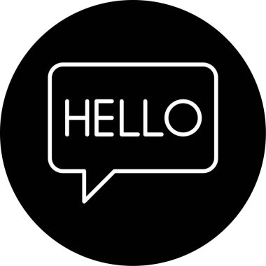 Merhaba konuşma balonu simgesi, vektör illüstrasyonu 