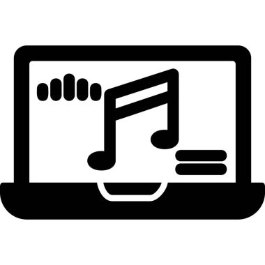 dizüstü bilgisayar vektör illüstrasyonu üzerine nota