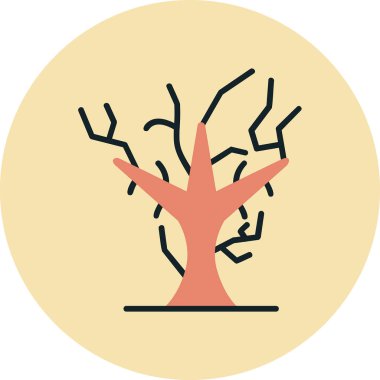 Kuru Ağaç ikonu, vektör illüstrasyonu