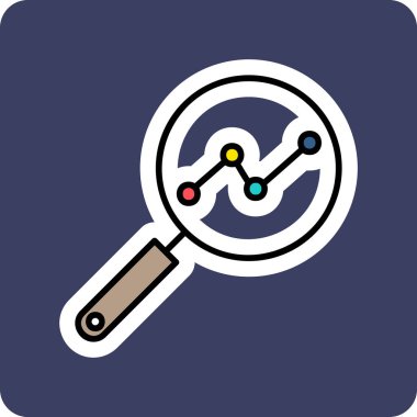 Analitik Araştırma. Web simgesi basit illüstrasyon             