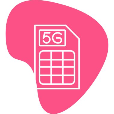 5g Sim Kart web simgesi, vektör illüstrasyonu 