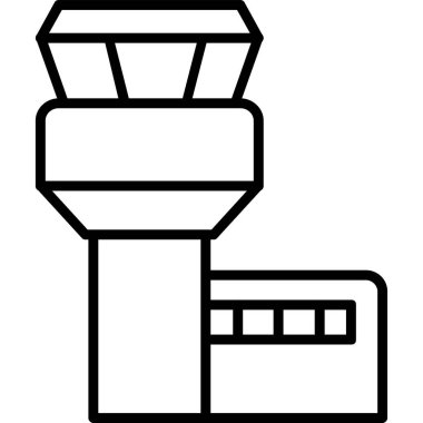 Uçuş Kontrol Kulesi web simgesi, vektör illüstrasyonu 