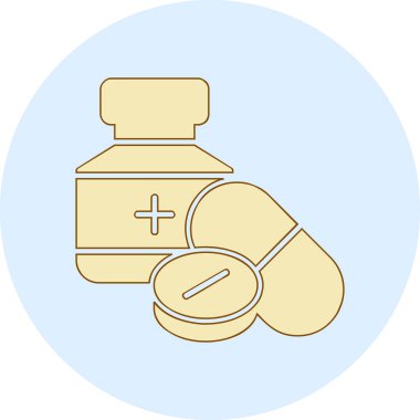 ilaç hapları simgesi, basit vektör illüstrasyonu 