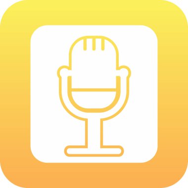 Retro mikrofon simgesi, vektör çizim 