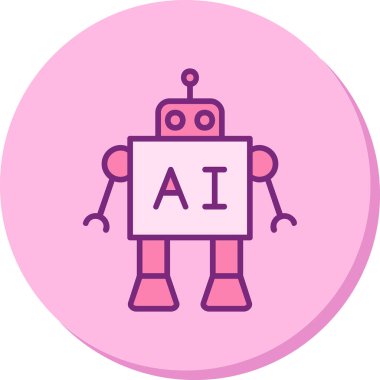 Ai Robot Web simgesi, vektör illüstrasyonu 