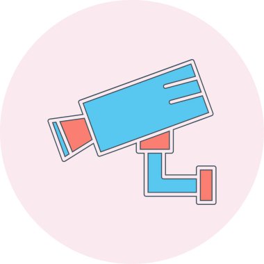 Bir CCTV kamerasının vektör simgesi, illüstrasyon  