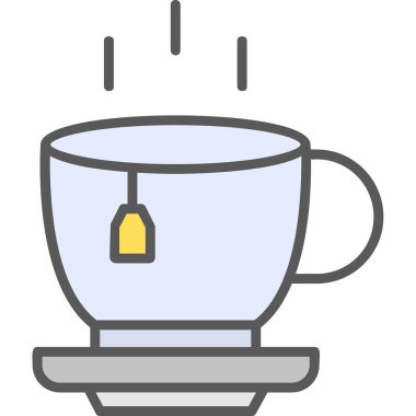 Bir fincan çay ağı simgesi, vektör illüstrasyonu 