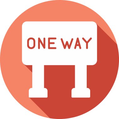 Tek Yol İşaret Ağı simgesi, vektör illüstrasyonu