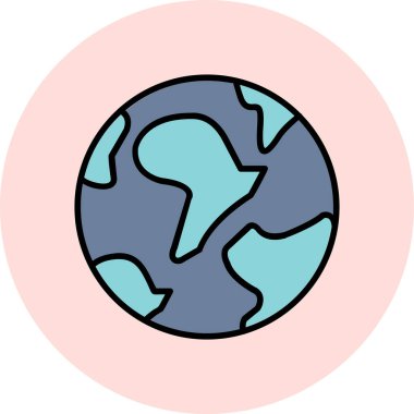 toprak küresi simgesi, vektör illüstrasyonu basit tasarım