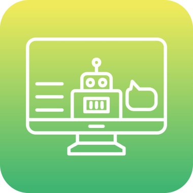 - Asistanım. Web simgesi basit illüstrasyon