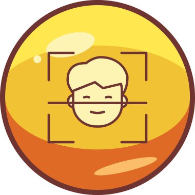 Yüz Tanıma simgesi, vektör illüstrasyonu basit tasarım