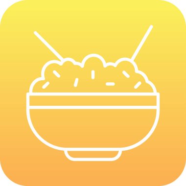 Pirinç kasesi. Web simgesi basit illüstrasyon            