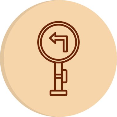 Modern Sola Dön simgesinin vektör illüstrasyonu         