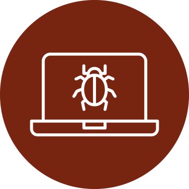 bilgisayar zararlı yazılım simgesi, vektör illüstrasyonu basit tasarım