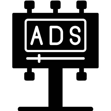 Reklam panosu simgesi, vektör illüstrasyonu basit tasarım