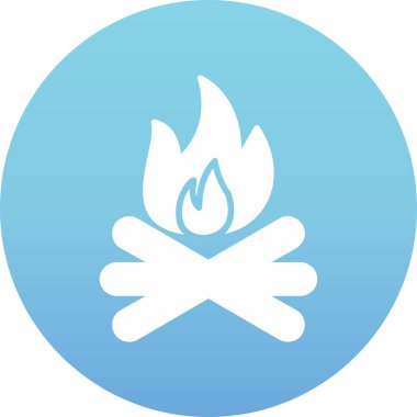 şenlik ateşi simgesi, ağ basit illüstrasyon