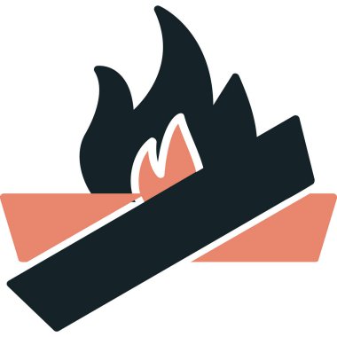 şenlik ateşi simgesi, ağ basit illüstrasyon