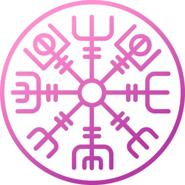 Vegvisir runik pusula simgesi, vektör illüstrasyonu.