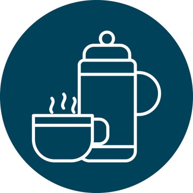 Kap ikonlu termos. Web basit illüstrasyonu