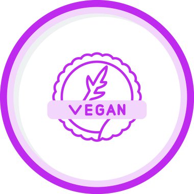 Vegan logosu, vektör çizimi basit tasarım