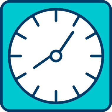 Duvar saati. Web simgesi basit illüstrasyon