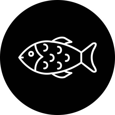 Balık. Web simgesi vektör illüstrasyonu 