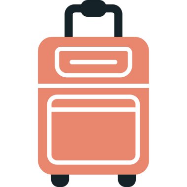 Bavul web simgesi, vektör çizim