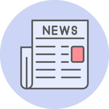 Haber Kağıdı Web simgesi, vektör illüstrasyonu