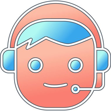 Çağrı Merkezi, operatör simgesi vektör çizimi