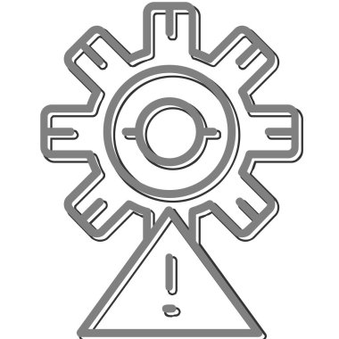 Uyarı vektör çizgisi simgesi, vektör illüstrasyonu 